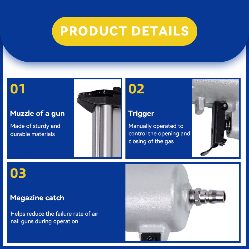 Rhinails T Series Pneumatic Finish Nailer for Hardwood, Sofa Frames & Baseboards