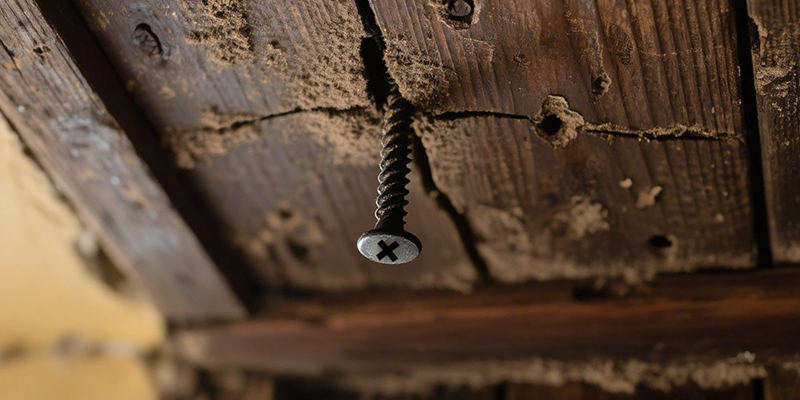 Coarse thread stripping in wet wood