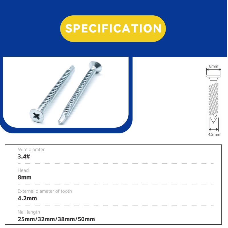 Rhinails Bugle Head Self-Tapping Screws Collection | 1022A 65# Steel | 13-50mm for Drywall & Framing
