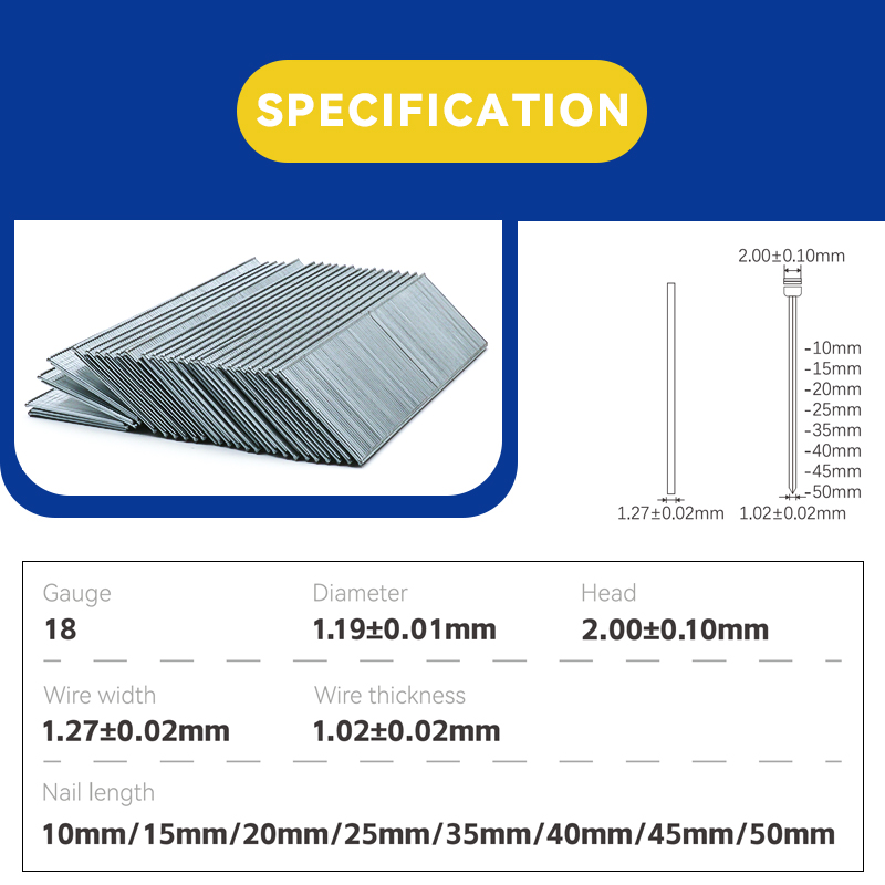 Rhinails F Series Fine-Brad Nails | Premium Furniture & Trim Work (10-50mm) - Zero-Split Collated Nails