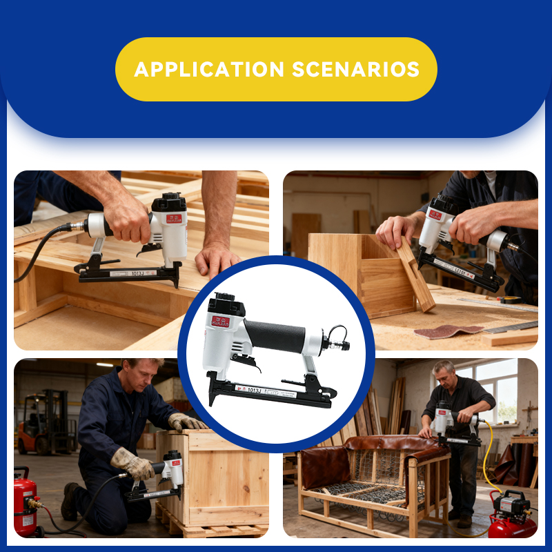 Rhinails 10J Series Heavy-Duty Furniture Pneumatic Stapler