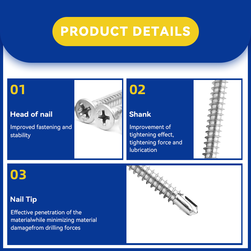 Rhinails Bugle Head Self-Tapping Screws Collection | 1022A 65# Steel | 13-50mm for Drywall & Framing