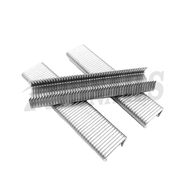 Rhinails 22mm D Ring Staples securing wire fence to wooden post [Primary]