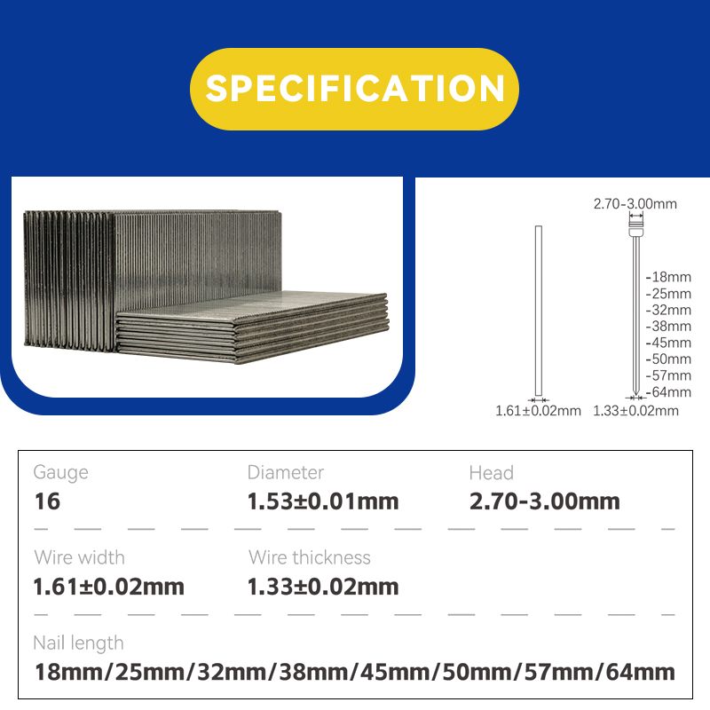 Rhinails T Series Micro-Brad Nails | Precision Trim & Cabinet Assembly (20-50mm)