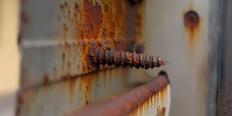 Galvanized screw corrosion on metal stud
