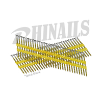 Rhinails 3.05x75mm spiral shank plastic collated nails for roofing and framing