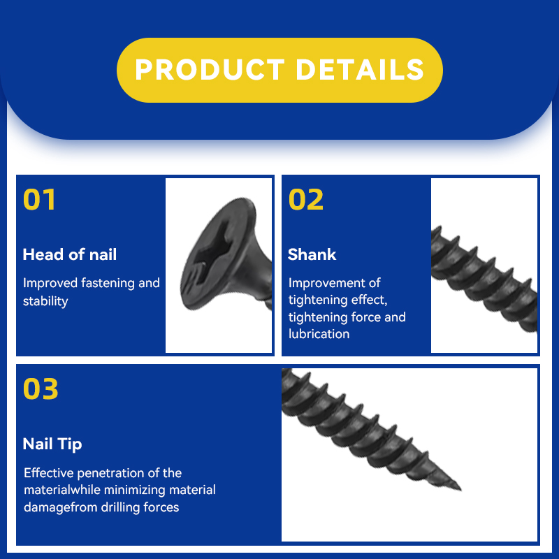 Rhinails Premium Drywall Screws Collection - 1022A Carbon Steel, Sizes 16-50mm for Fast Installation