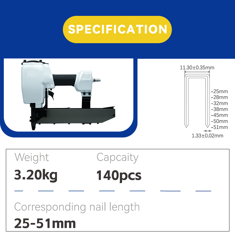 Rhinails N Series Pneumatic Stapler for Leather, Upholstery, and Fine Woodworking
