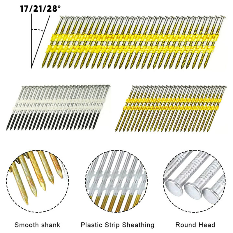 Rhinails 3.05x83mm Smooth Shank Plastic Collated Nails for Framing and Construction