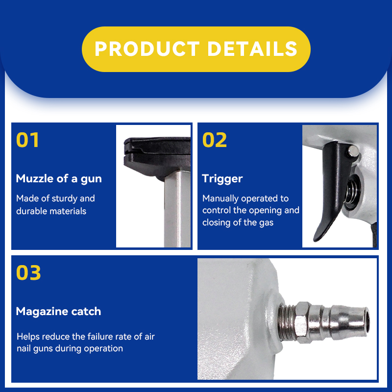 Rhinails F Series Pneumatic Brad Nailer for Trim, Furniture & Wood Crates