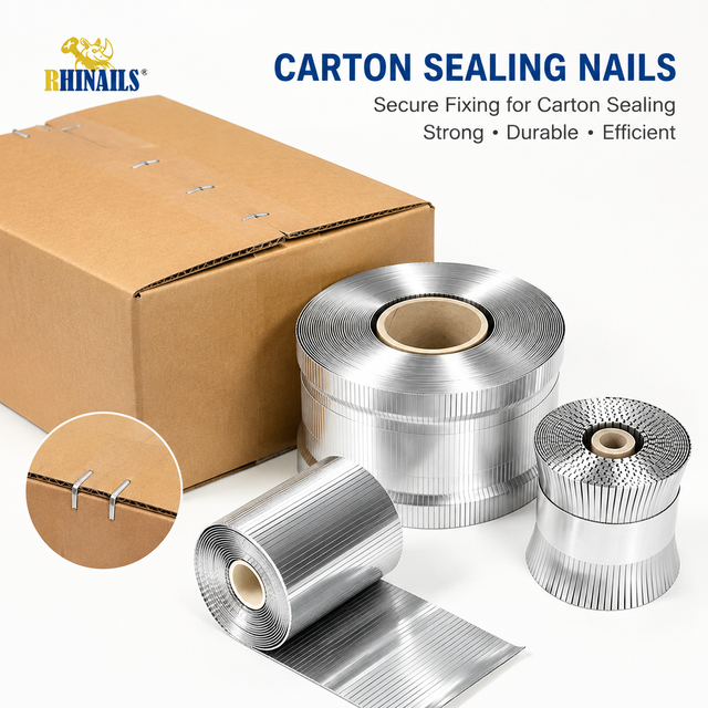 Galvanized 1.45mm Wire Diameter Industrial Carton Closing Staples Nails for Corrugated Box Sealing Packaging Line